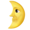 First Quarter Moon With Face emoji on Apple